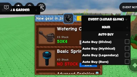Grow a Garden Roblox JA Garden Hub скрипт автопокупка семян ивент
