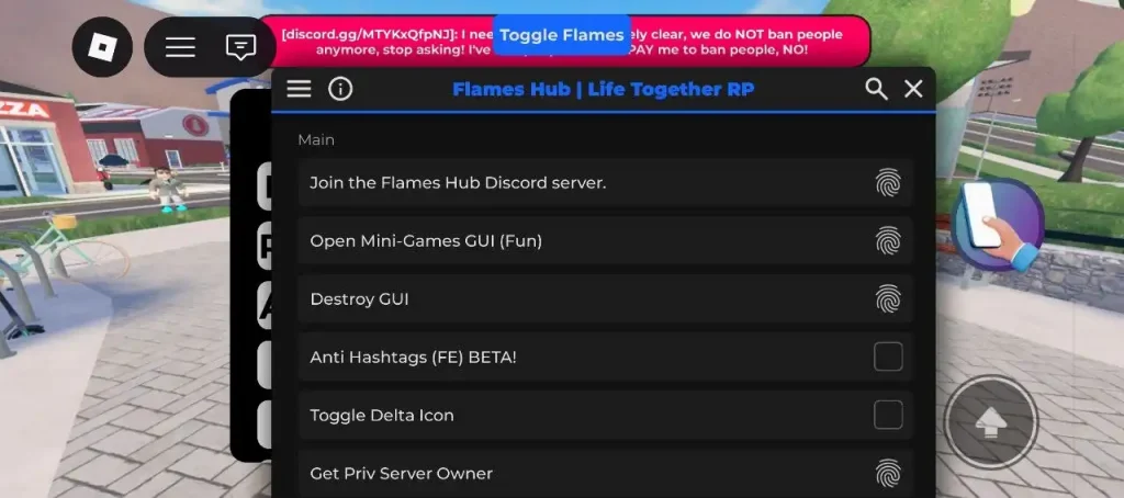 Скрипт на Life Together RP в Roblox без ключа — Flames Hub [Дельта, Хено]
