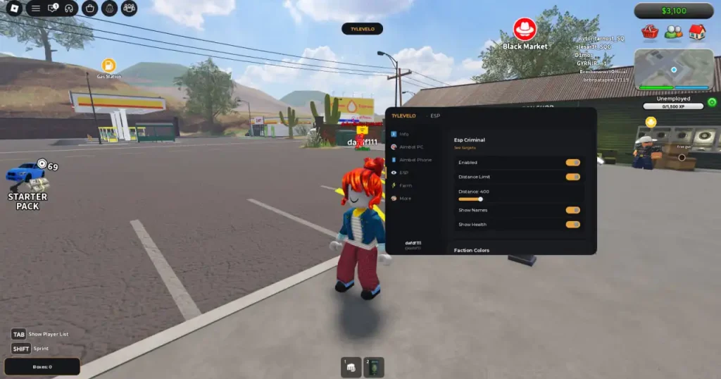 Чит на Ролевая игра на границе Сан-Диего в Roblox Без Ключа