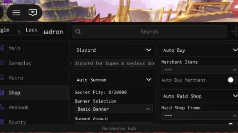 Anime Squadron Roblox Ouroboros Hub скрипт автоплей автопокупка