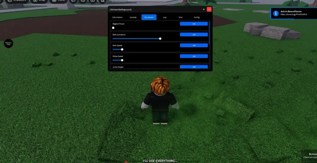 Скрипт на Ultimate Battlegrounds в Roblox без ключа — UBG Script