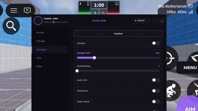 Скрипт на Knife Arena в Roblox Без Ключа [Aimbot, ESP, VFX]