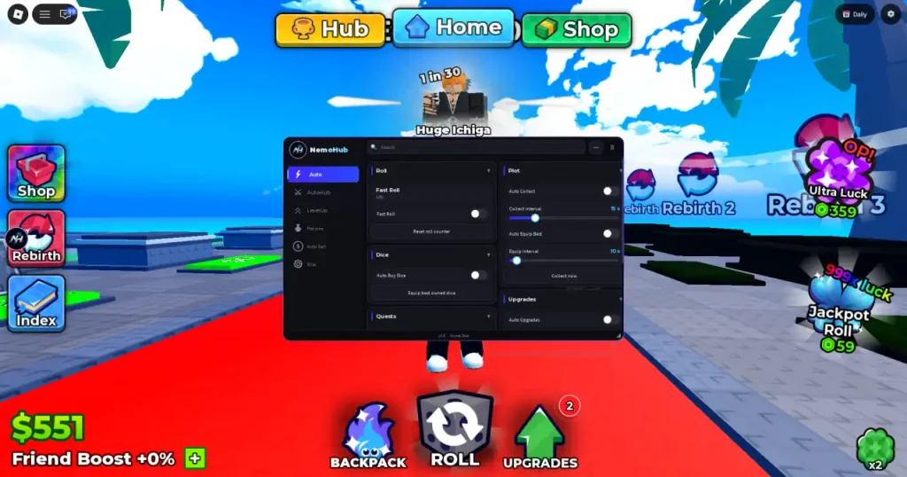 Скрипт на Anime Dice в Roblox 2026