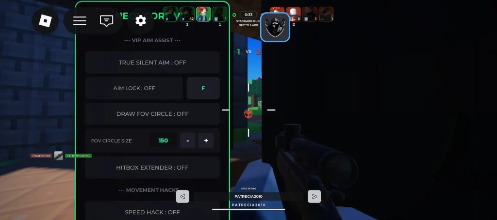 Скрипт на Sniper Duels в Roblox без ключа — Neoncore General Menu