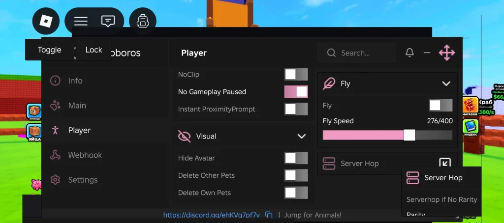 Скрипт на Прыжок для животных в Roblox без ключа — Ouroboros