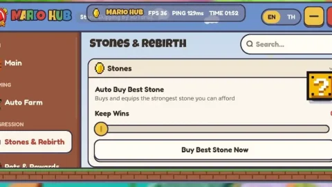 Скрипт на 1+ Stone Skipping в Роблокс Без Ключа 2026 [Mario Hub]